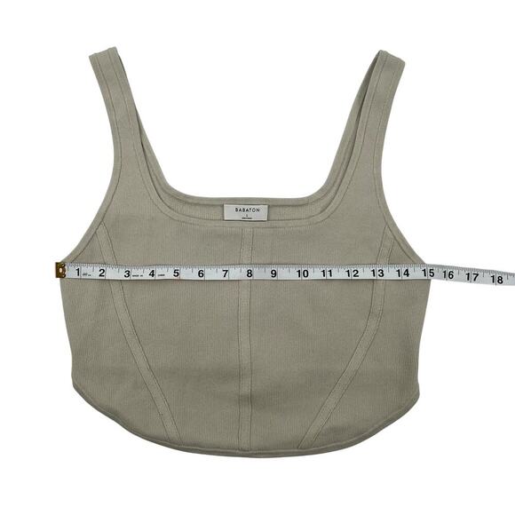 Aritzia Babaton Beige Sculpt Knit Bustier Top Size Large - Picture 4 of 7